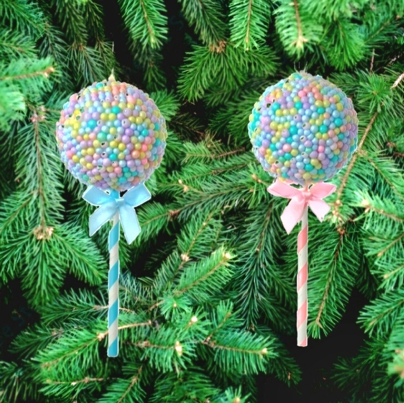 Kurt Adler Bubblegum Lollipop Ornaments, Set Of 4 - Picture 2 of 3